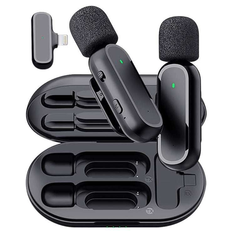 K60 Wireless Lavalier Microphone Clip-On Mic for iPhone & Android