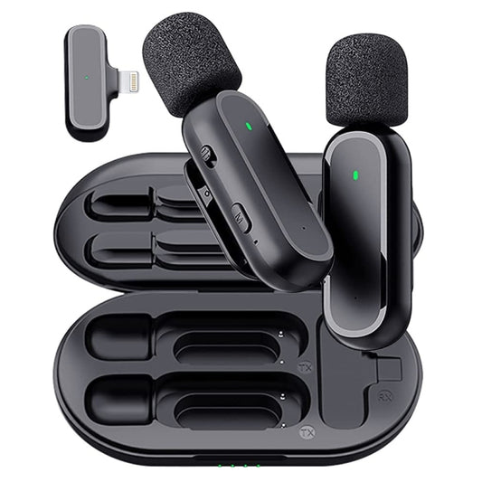 K60 Wireless Lavalier Microphone Clip-On Mic for iPhone & Android